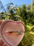 Dainty Blue Butterfly Ring