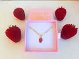 Strawberry Necklace (Figaro Chain)