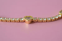 Bezel Heart Tennis Necklace