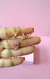 Pink Butterfly Set (Figaro Chain)