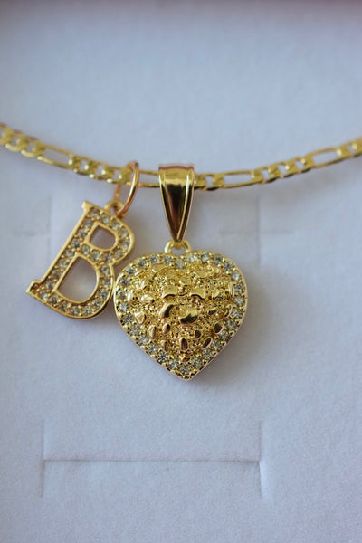 Icy Nugget Heart With Initial