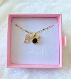 Black Mouse Necklace With Initial