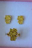 Gold Kitty Earrings & Ring Set (Package Deal)