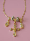Mary Cross Charm Necklace