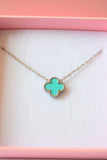 Silver Turquoise Clover Necklace