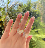 Diamond Butterfly Ring (White)