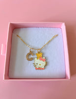 Teddy Kitty With Initial (Rolo Chain)