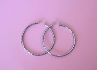Silver Diamond Cut Hoops