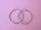 Silver Diamond Cut Hoops