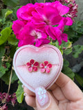 Enamel Flower Studs (magenta)