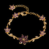Purple Adjustable Flower Bracelet For Women & Kids