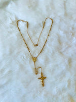 Miraculous Mary & Crucifix Rosary Necklace