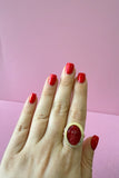 Red Adjustable Mary Ring