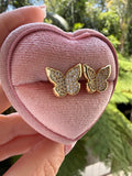 Diamond Butterfly Studs
