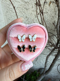 Enamel Butterfly Studs (Black Or White)