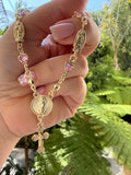 Rosary Style Pink Bracelet