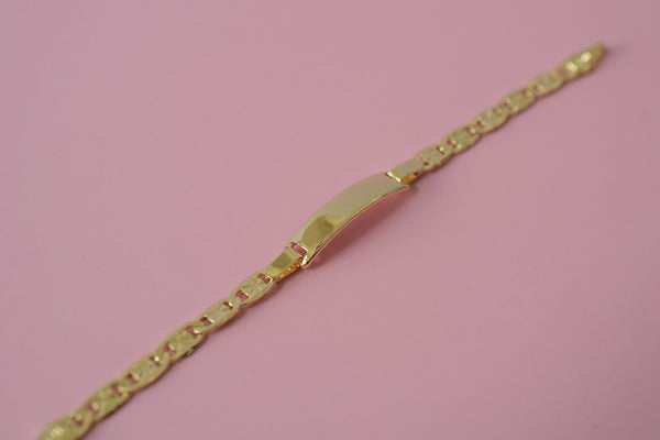 Kids Diamond Cut Anchor ID Bracelet