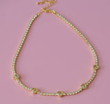 Bezel Heart Tennis Necklace