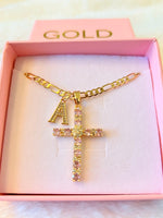 Pink Bling Bling Cross With Initial