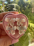 Floral Butterfly Studs (pink)