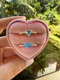 Vintage Blue Heart Ring In 2 Styles
