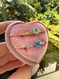 Vintage Blue Heart Ring In 2 Styles