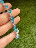 Heart Tennis Bracelet (blue topaz & diamond)