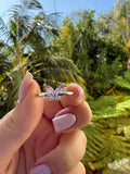 Pink Marquise Butterfly Ring