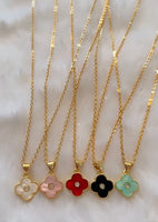 Lucky Clover Necklace In 7 Colors (Rolo Chain)