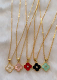 Lucky Clover Necklace In 7 Colors (Rolo Chain)