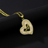 Mother Of Pearl Mom Heart (Rolo Chain)