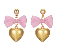 Bow & Heart Earrings