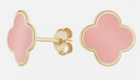 Baby Pink Clover Studs