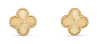 Gold Lucky Clover Studs