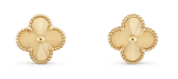 Gold Lucky Clover Studs