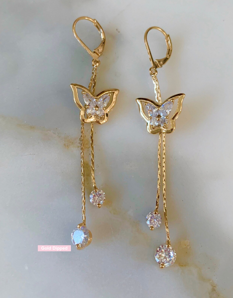 Butterfly Diamond Dangle Earrings