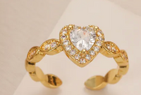 Adjustable Vintage Style Heart Ring