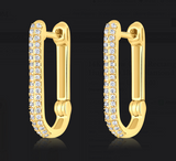Rectangle Small Diamond Hoops