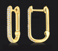 Rectangle Small Diamond Hoops