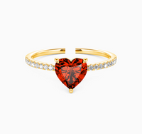 Adjustable Red Heart Ring