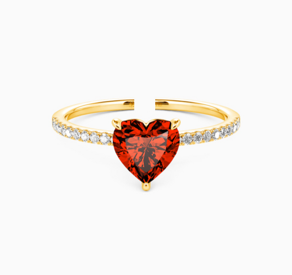 Adjustable Red Heart Ring