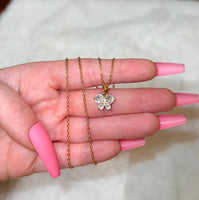 Dainty Iced Out Butterfly Necklace