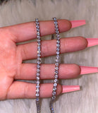 Heart Tennis Necklace (Silver)