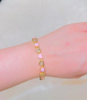 Pink Heart Eye Bracelet