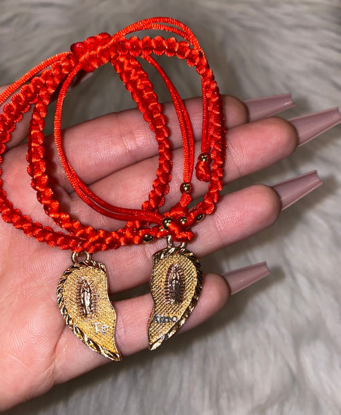 Set Of 2 Mary Heart Bracelets