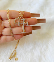 Two Tone Cross With Initial