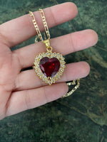 Large Icy Heart Necklace In Multiple Colors