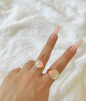 Pink Yin And Yang Ring In 2 Styles