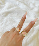 Pink Yin And Yang Ring In 2 Styles
