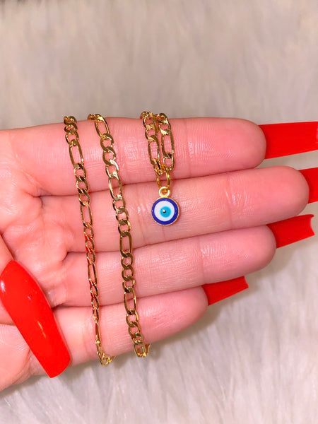 2 Tone Blue Eye Necklace